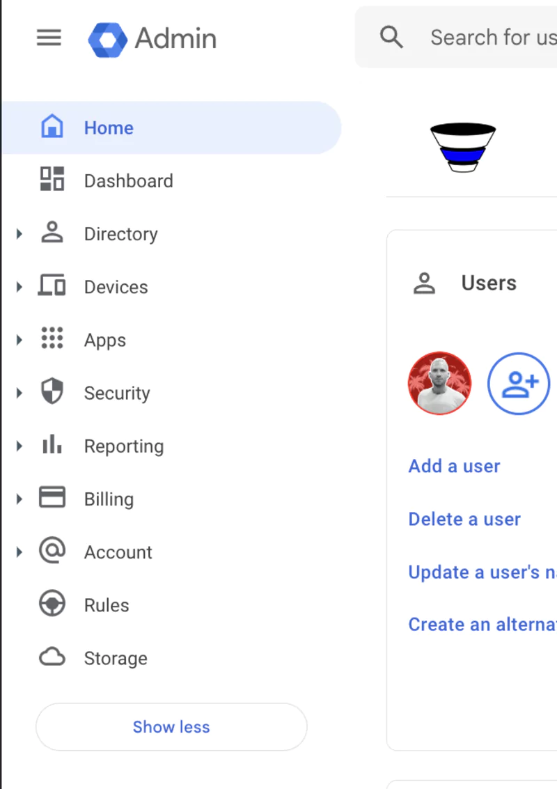 Dashboard Google Admin