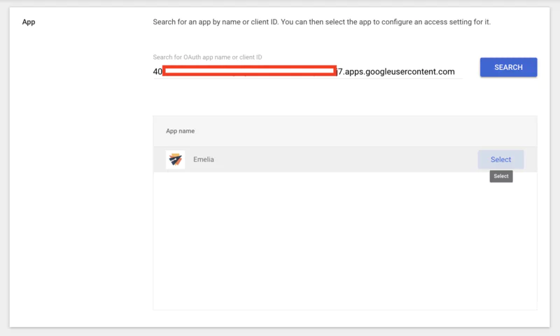 Search App Emelia