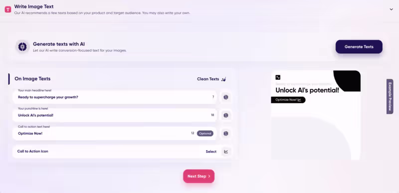 generate texts with ai adcreative