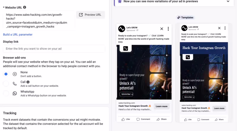 exemple adcreative meta ads
