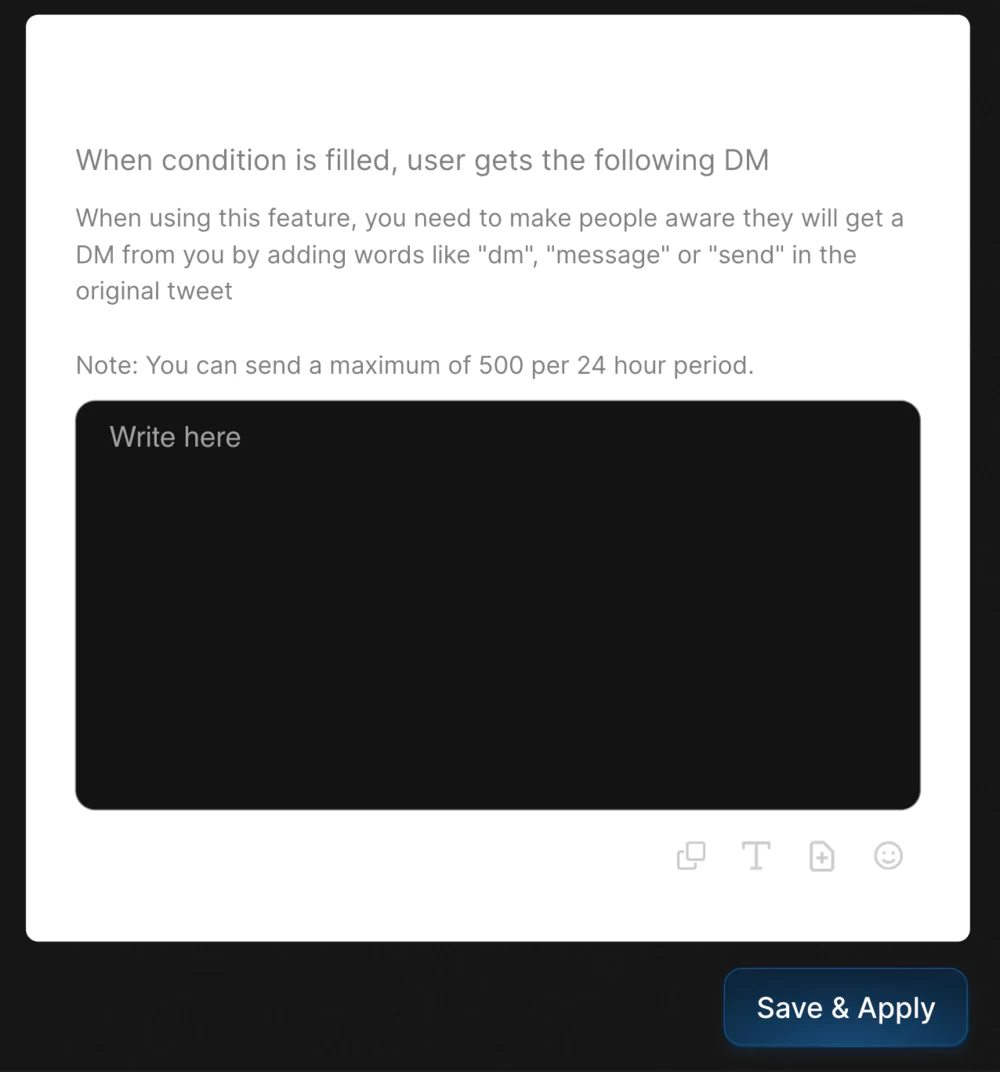 Configurez votre message Auto DM pour un accueil chaleureux et personnalisé sur Tweet Hunter