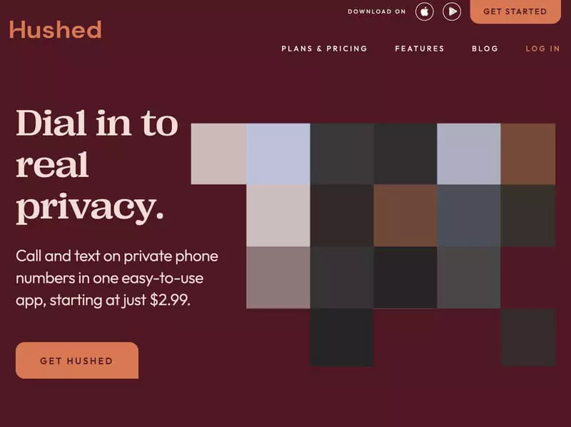 page accueil Hushed