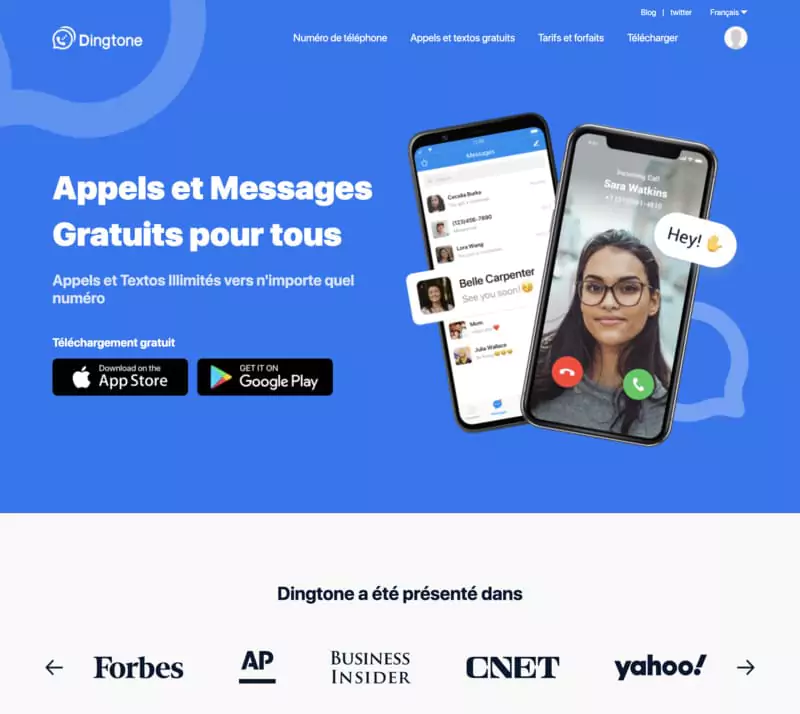 page accueil Dingtone