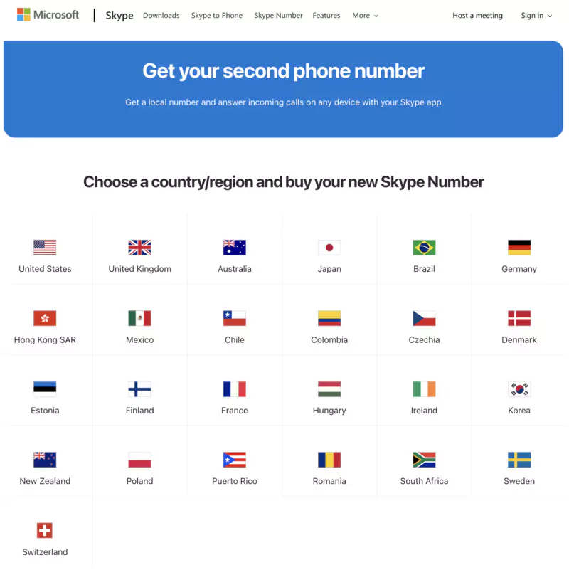 page accueil Skype