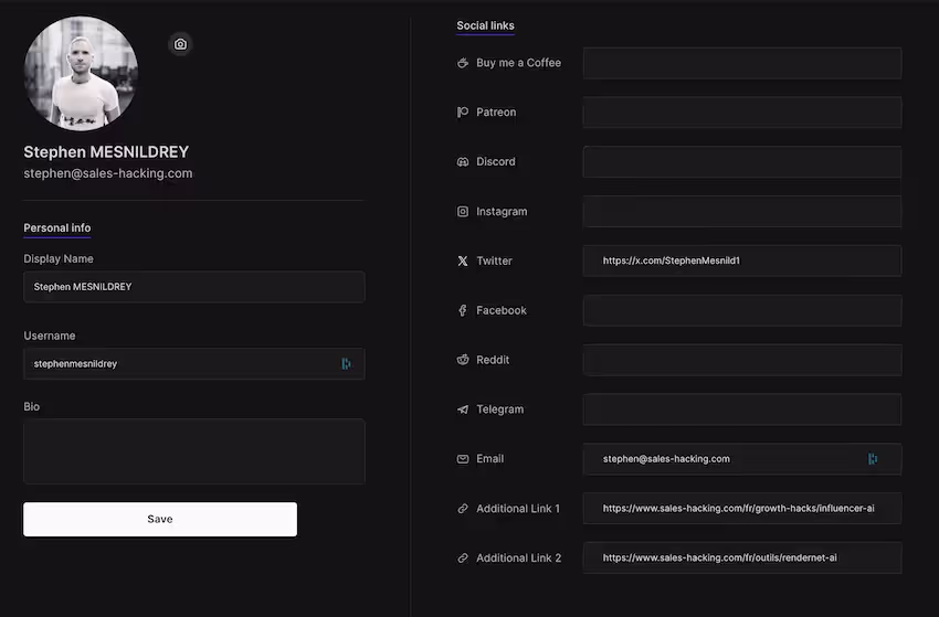 social network integrations for sharing on Rendernet ai