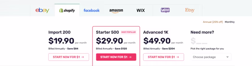 Rates for dropshipping with Auto DS
