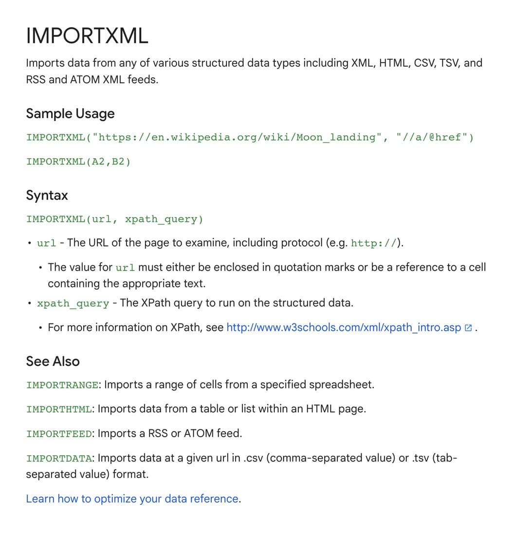 documentation importxml