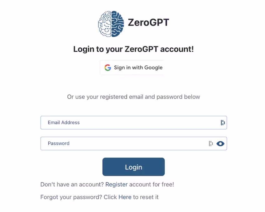 Inscription ZeroGPT