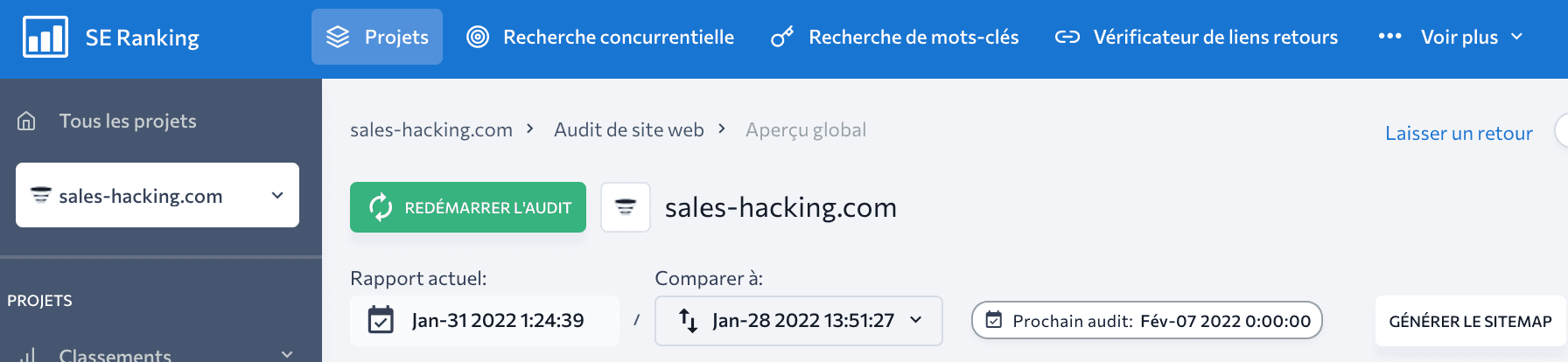 SEO Technique - Audit SEO SE Ranking
