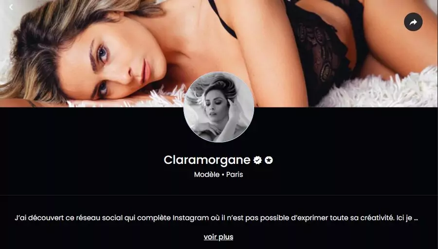 profil de clara morgane sur MYM fans