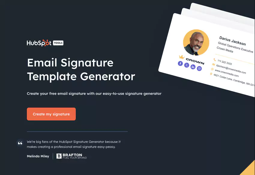 Hubspot Email Signature Generator