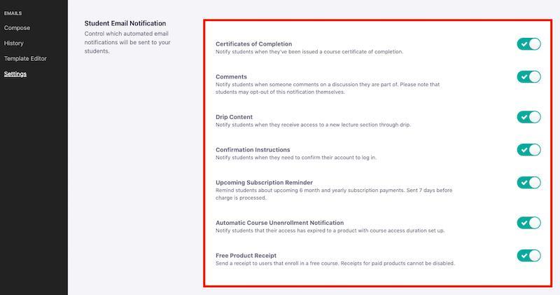 Teachable: Email Marketing Notifications