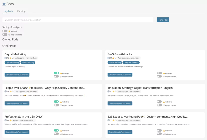 pods sur Linkboost
