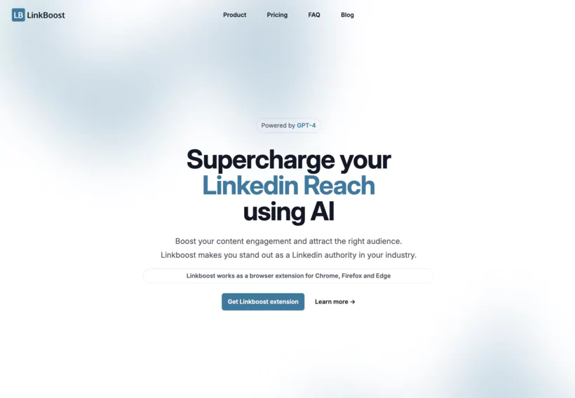 interface de l'extension chrome Linkboost