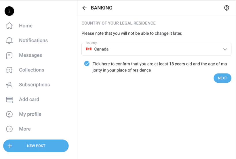 Ajout de vos données bancaires sur votre compte onlyfans