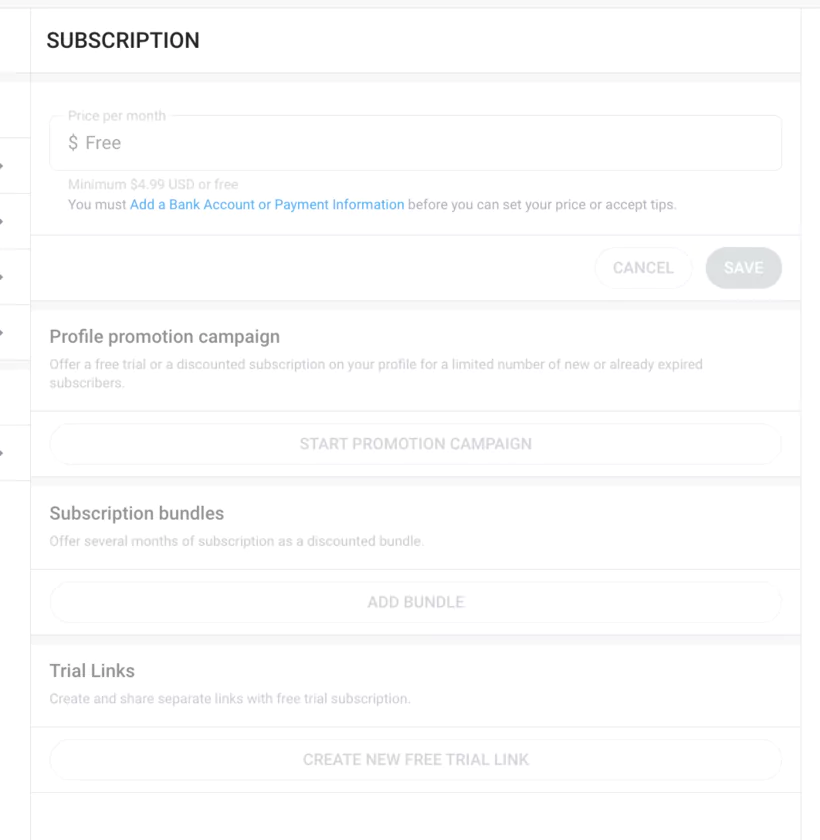 paramètres d'un compte onlyfans pour gagner de l'argent