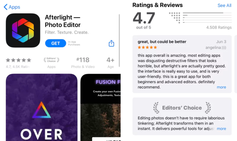 app mobile rating review
