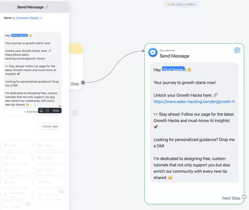 automatisation personnalisée de Manychat