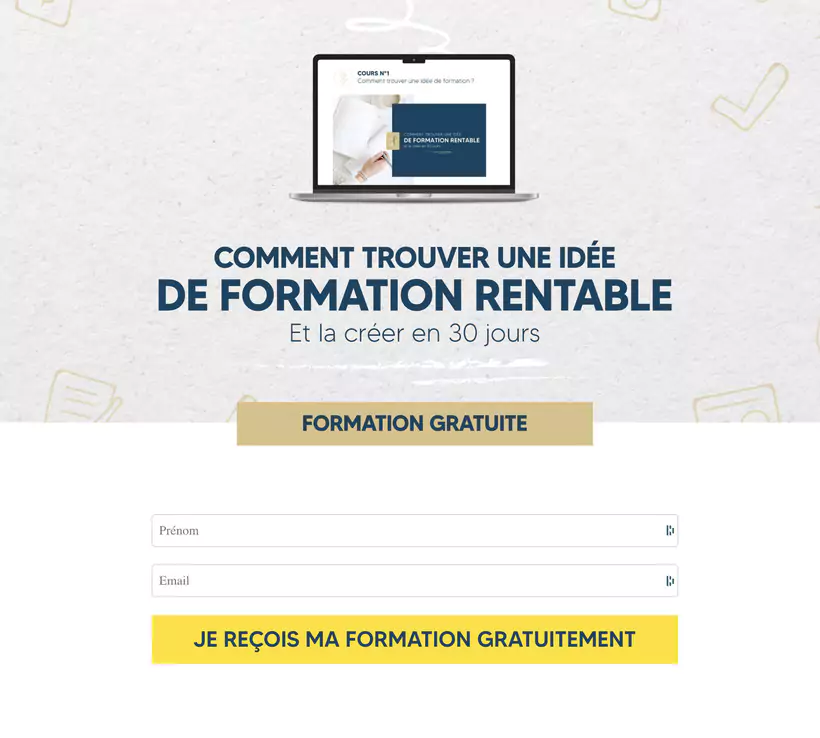 exemple de page de capture