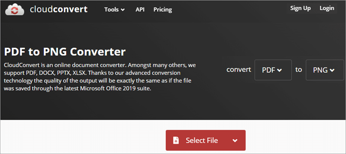 Cloudconvert PDF to PNG Converter