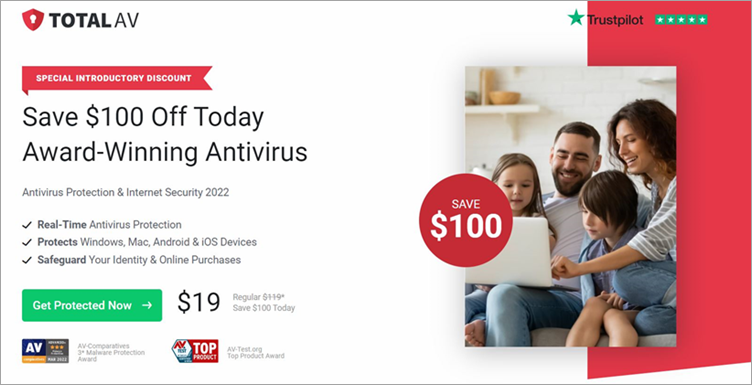 TotalAV Antivirus Dashboard