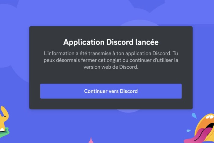continuer vers le serveur discord