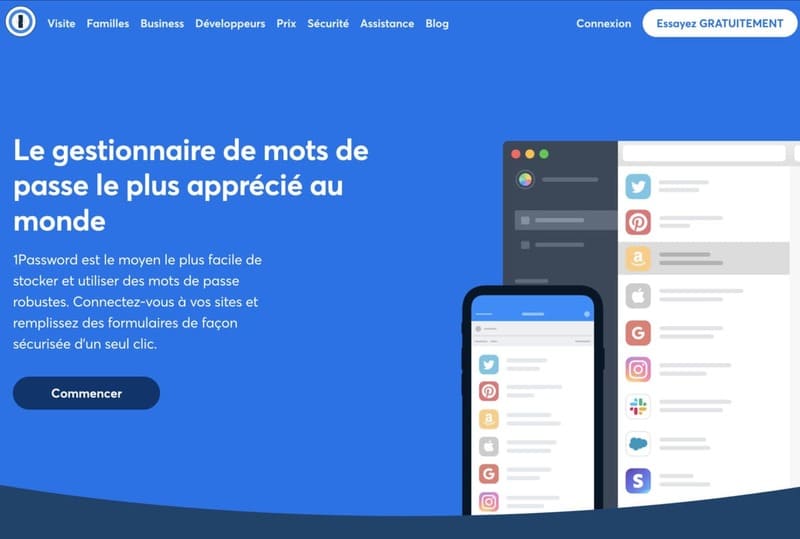 1PssWord gestionnaires de mots de passe