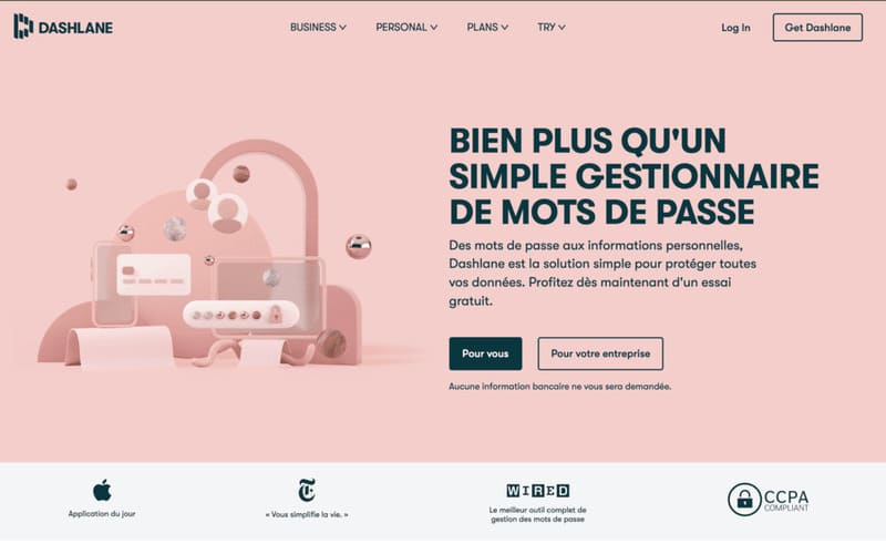 Dashlane  gestionnaires de mots de passe