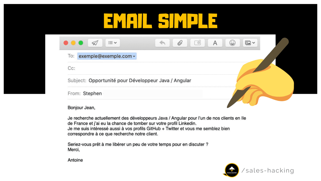 Exemple Email d'une société de recrutement