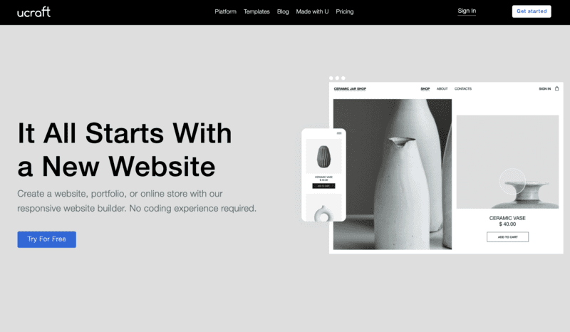Ucraft Landing Page Builder