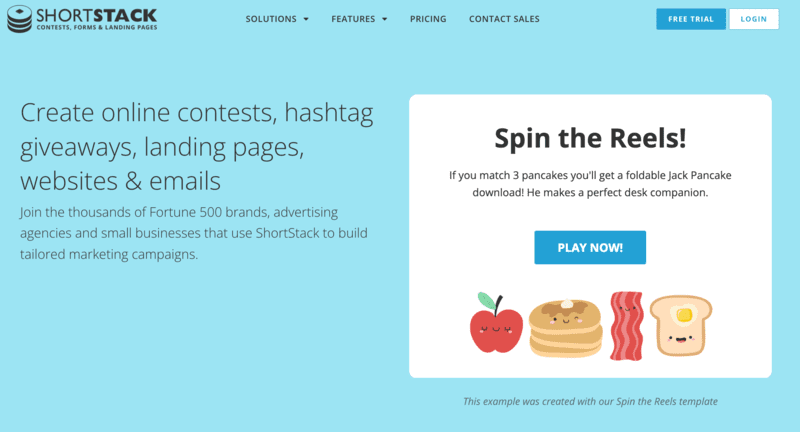 landing pages - shortstack