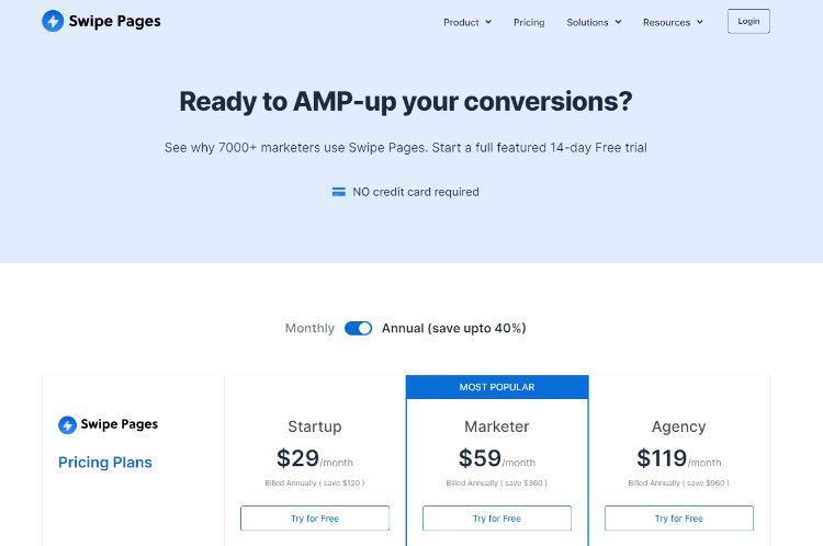 Swipe Pages Pricing