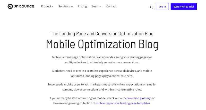 Unbounce mobile optimization