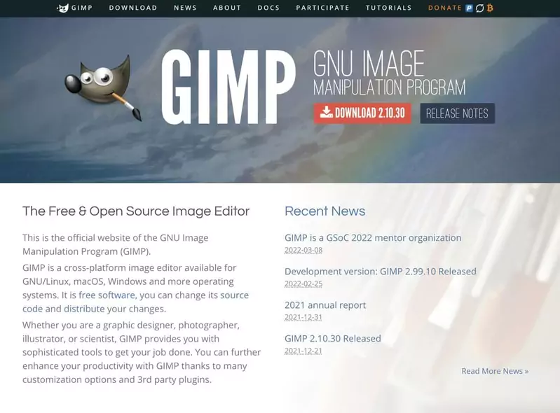 logiciel de conception graphique gimp