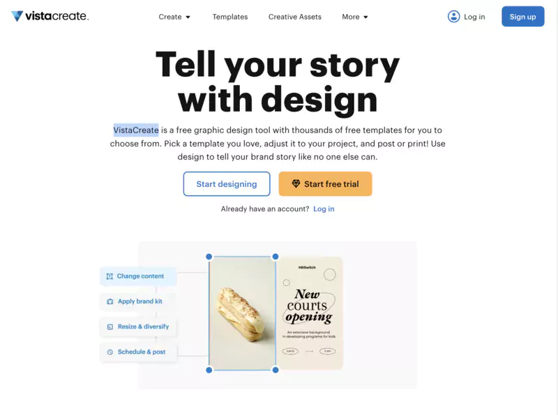 logiciel de conception graphique VistaCreate