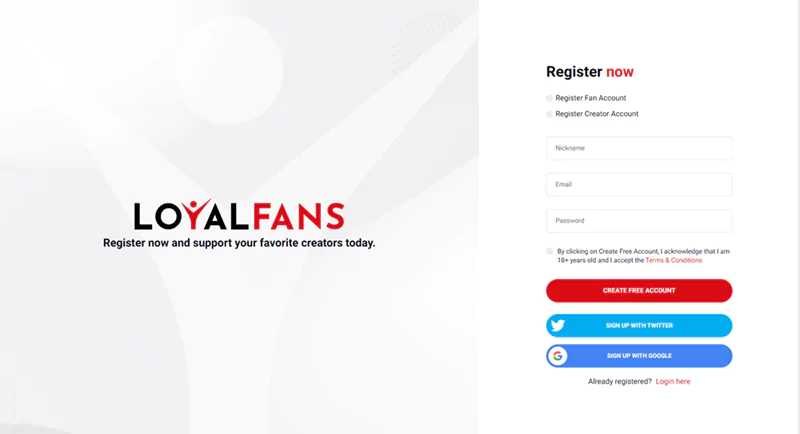 loyalfans homepage