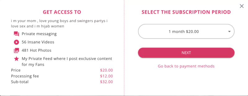 confirmation of subscription payment on Unlockd