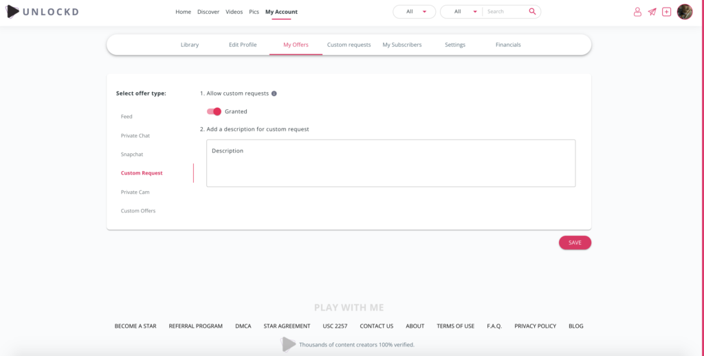 custom content on unlockd