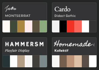 Palettes disponibles / identités de marque dans Canva