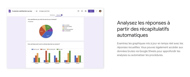 Site web Formulaires Forms : analyse des réponses