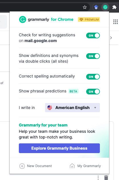 Grammarly Extension de navigateur