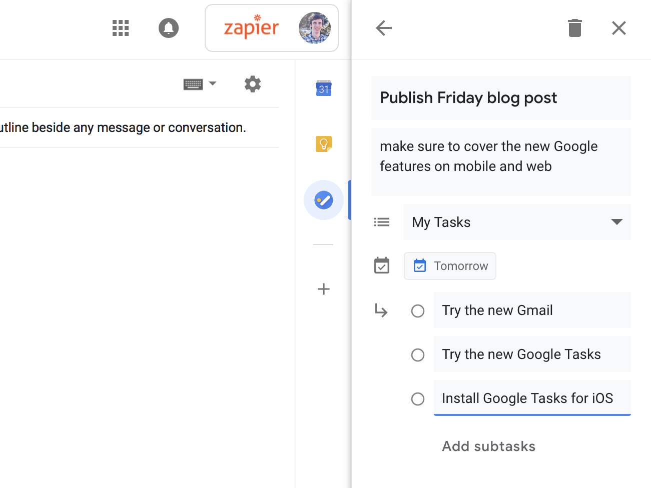 Google Tasks details