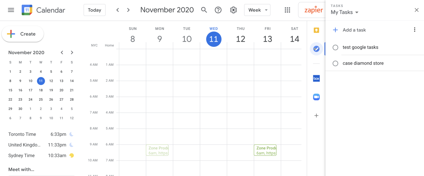 Google Tasks in Google Calendar