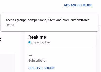 Capture d'écran du mode avancé de YouTube