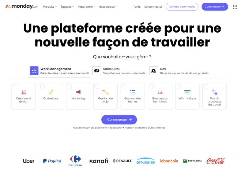 Monday.com outil gestion de projet