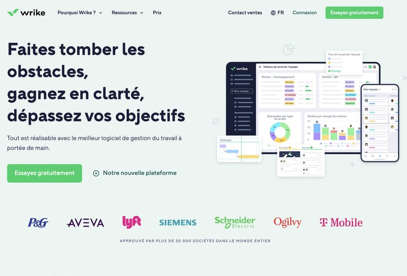 Wrike logiciels de gestion de projet 