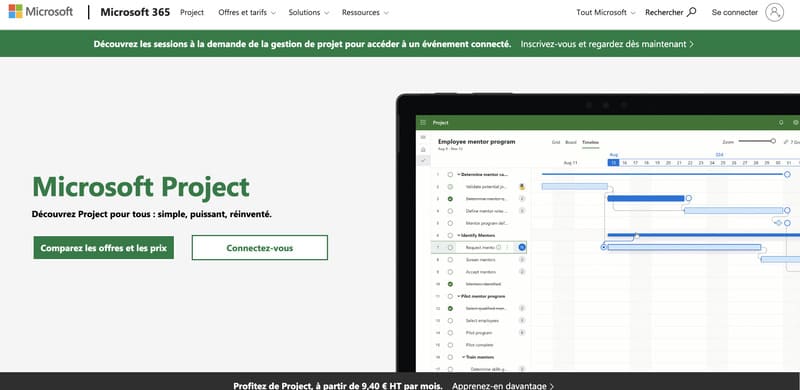 MS Project logiciels de gestion de projet 