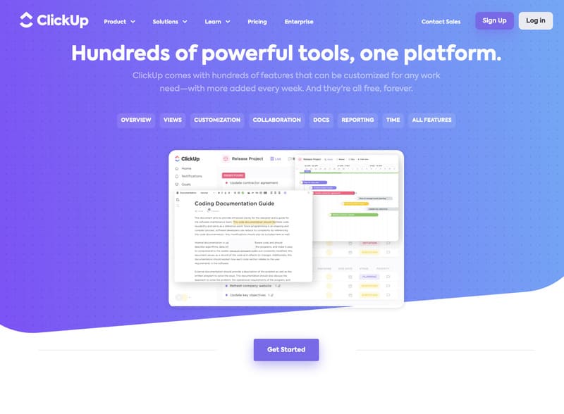 ClickUp meilleurs logiciels de gestion de projet 