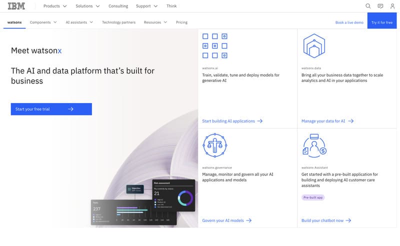 page accueil IBM Watson 