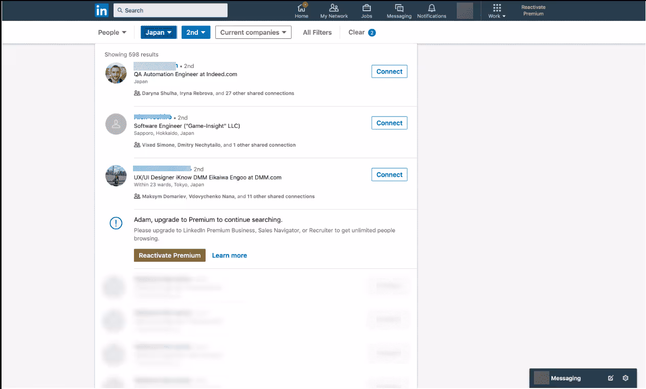 Limite mensuelle sur Linkedin